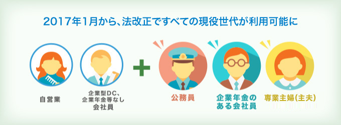 2017年1月から、法改正ですべての現役世代が利用可能に