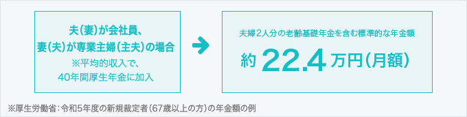 図:夫(妻)が会社員、妻(夫)が専業主婦(主夫)の夫婦の金額